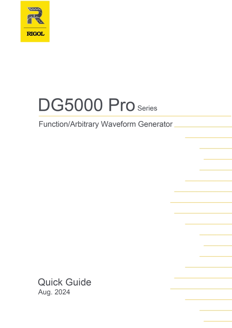DG5000Pro_QuickGuide快速操作说明书手册_PDF1Rigol-PDFen-2