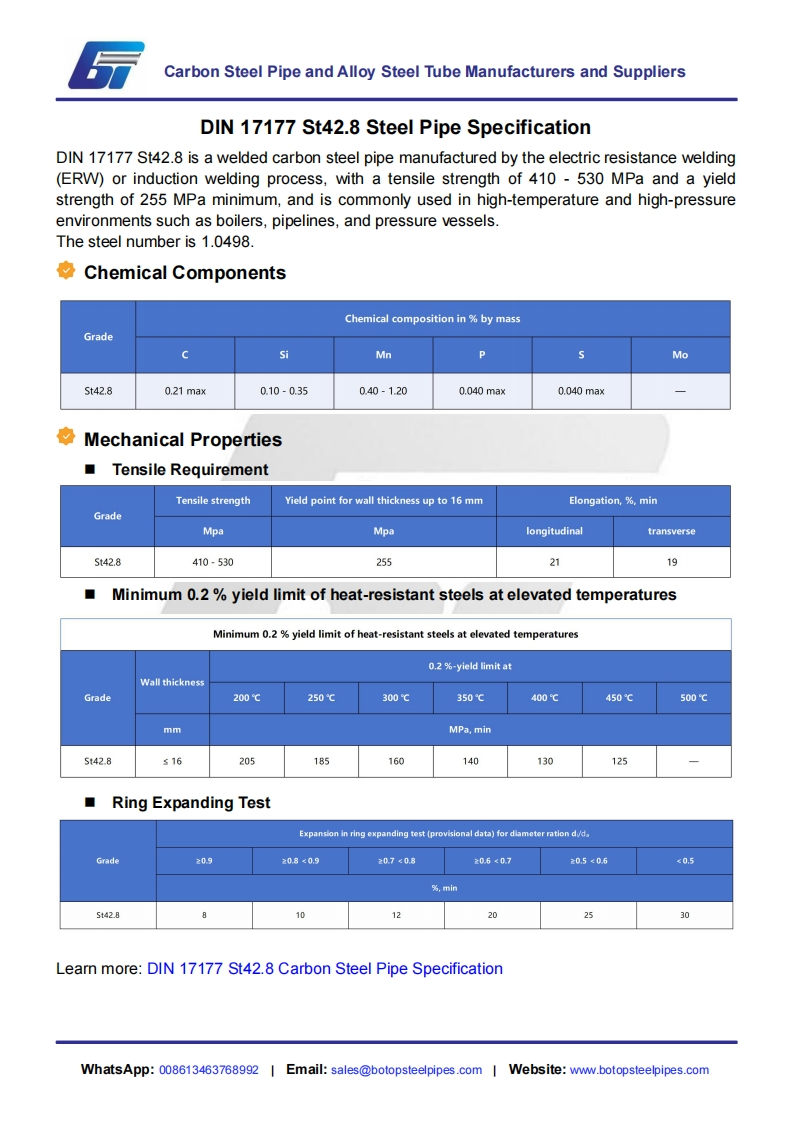DIN-17177-St42.8-Steel-Pipe-Specification