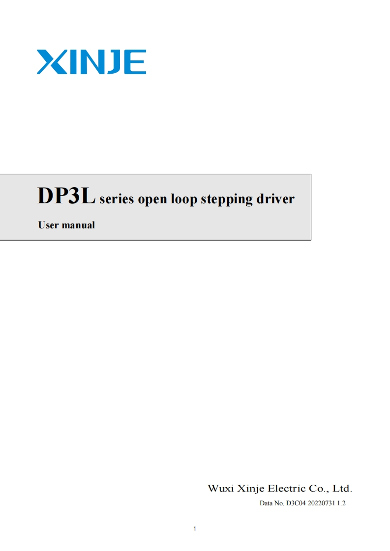DP3L-open-loop-stepping-driver-manual安装调试说明书手册