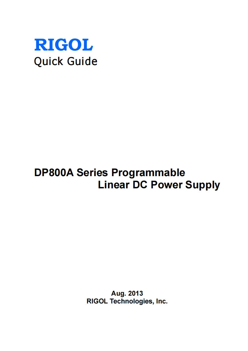 DP800_QuickGuide快速操作说明书手册_EN