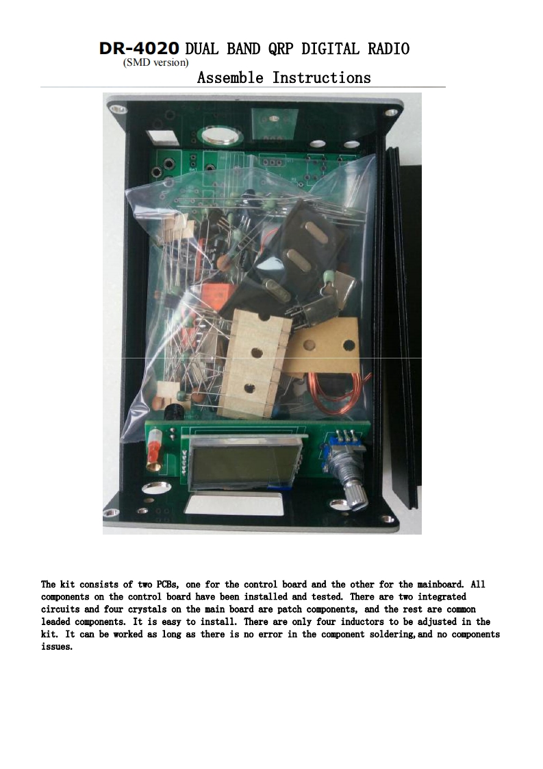 DR-4020AssembleInstructions2021SMDversion操作说明书手册