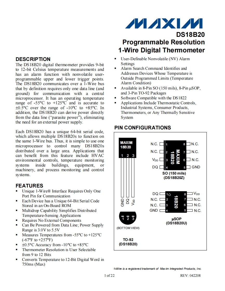 DS18B20数据手册-EN