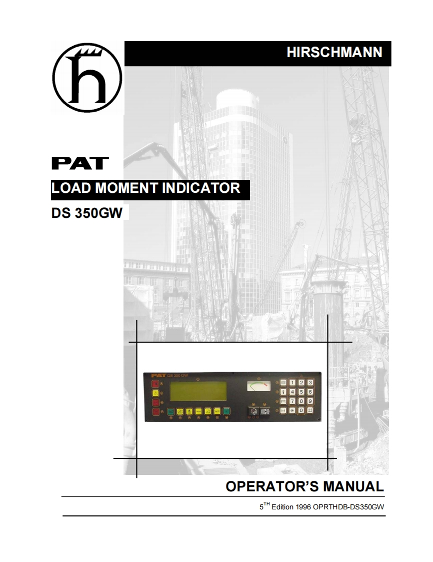 DS350GW_Operators_Manual操作说明书手册