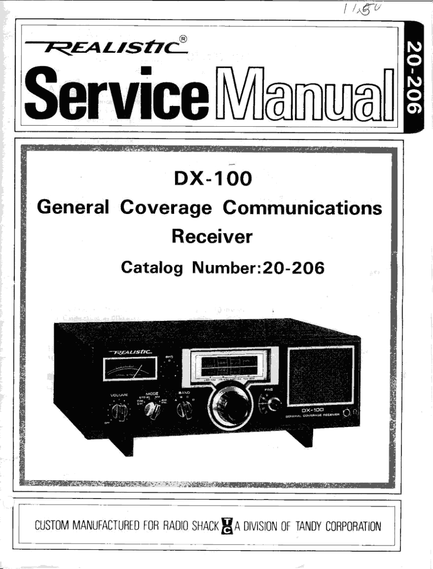 DX-100_Service_Manual维修手册含电器原理图