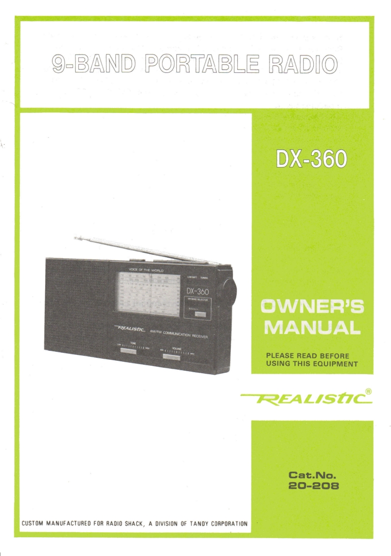 DX-360_Owners_Manual操作说明书手册