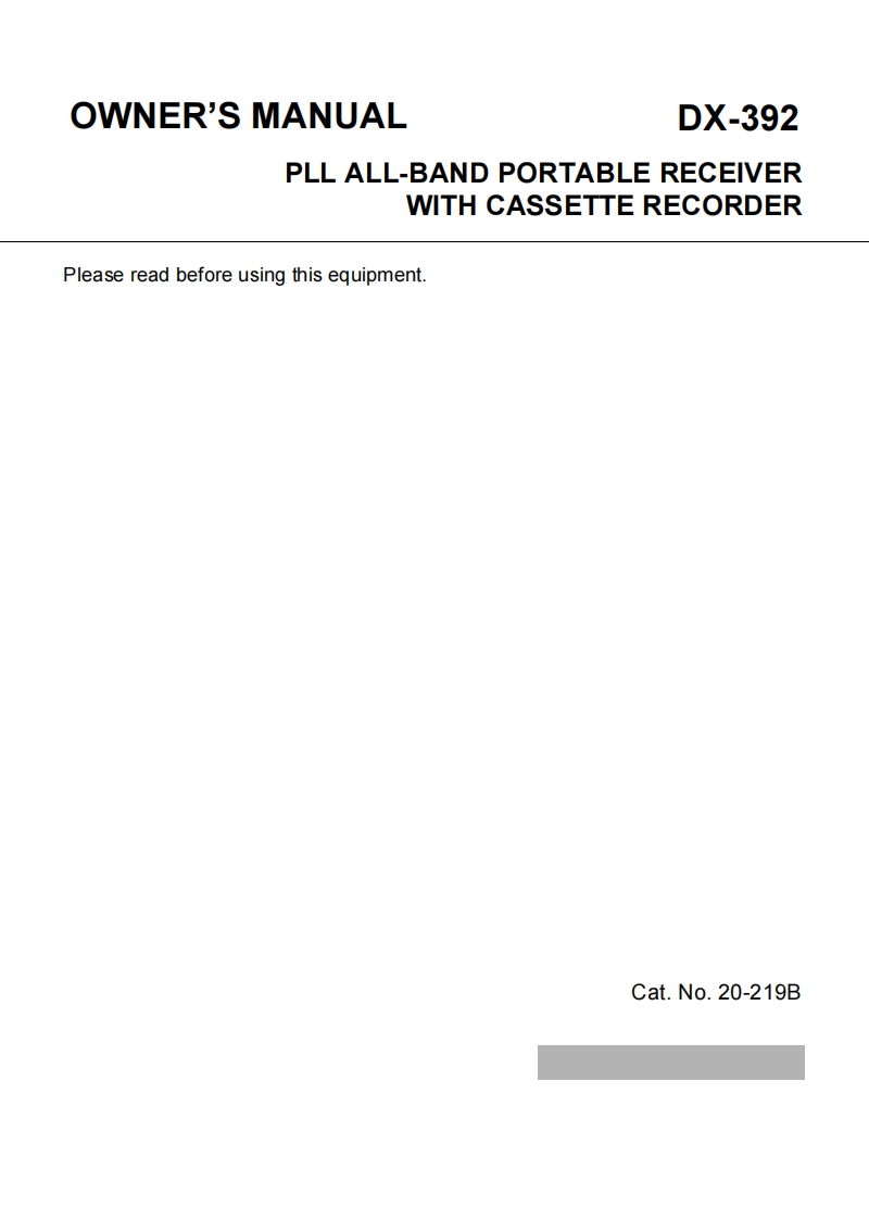 DX-392-(Owners-Manual操作说明书手册)