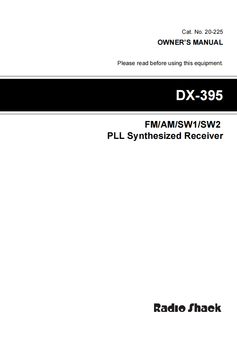 DX-395-(Owners-Manual操作说明书手册)