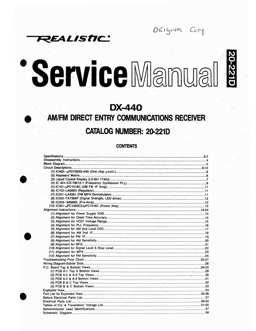 DX-440-(Service-Manual维修手册含电器原理图)