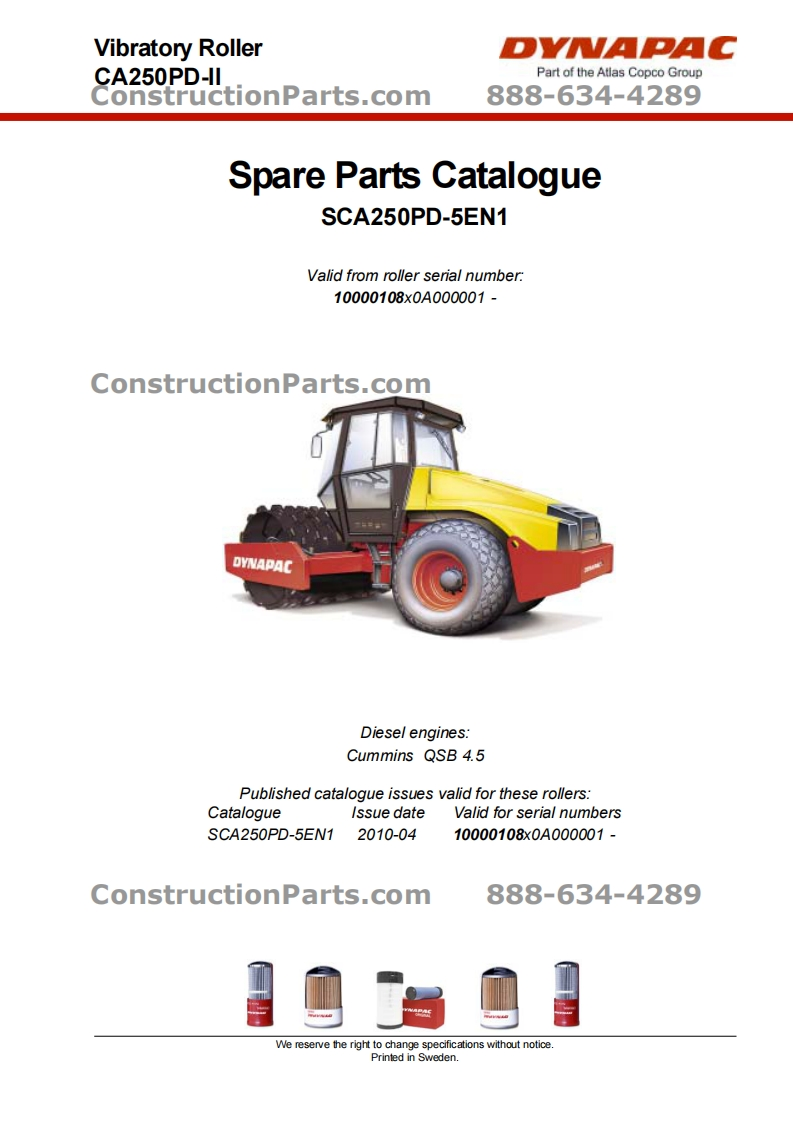 DYNAPAC-CA250PD零部件手册