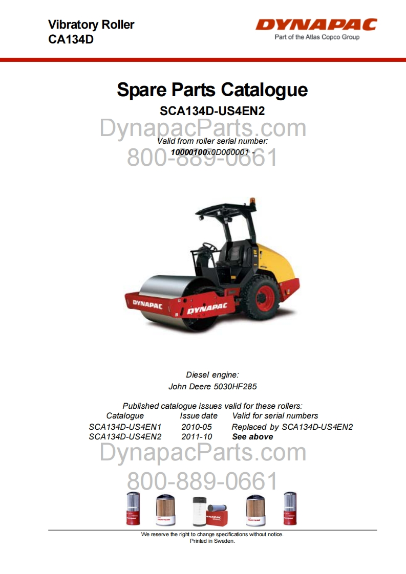 DYNAPACCA-134-Spare-Parts-Catalogue-SCA134D-US4EN2零部件手册