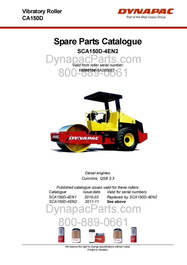 DYNAPACCA-150-Spare-Parts-Catalogue-SCA150D-4EN2零部件手册