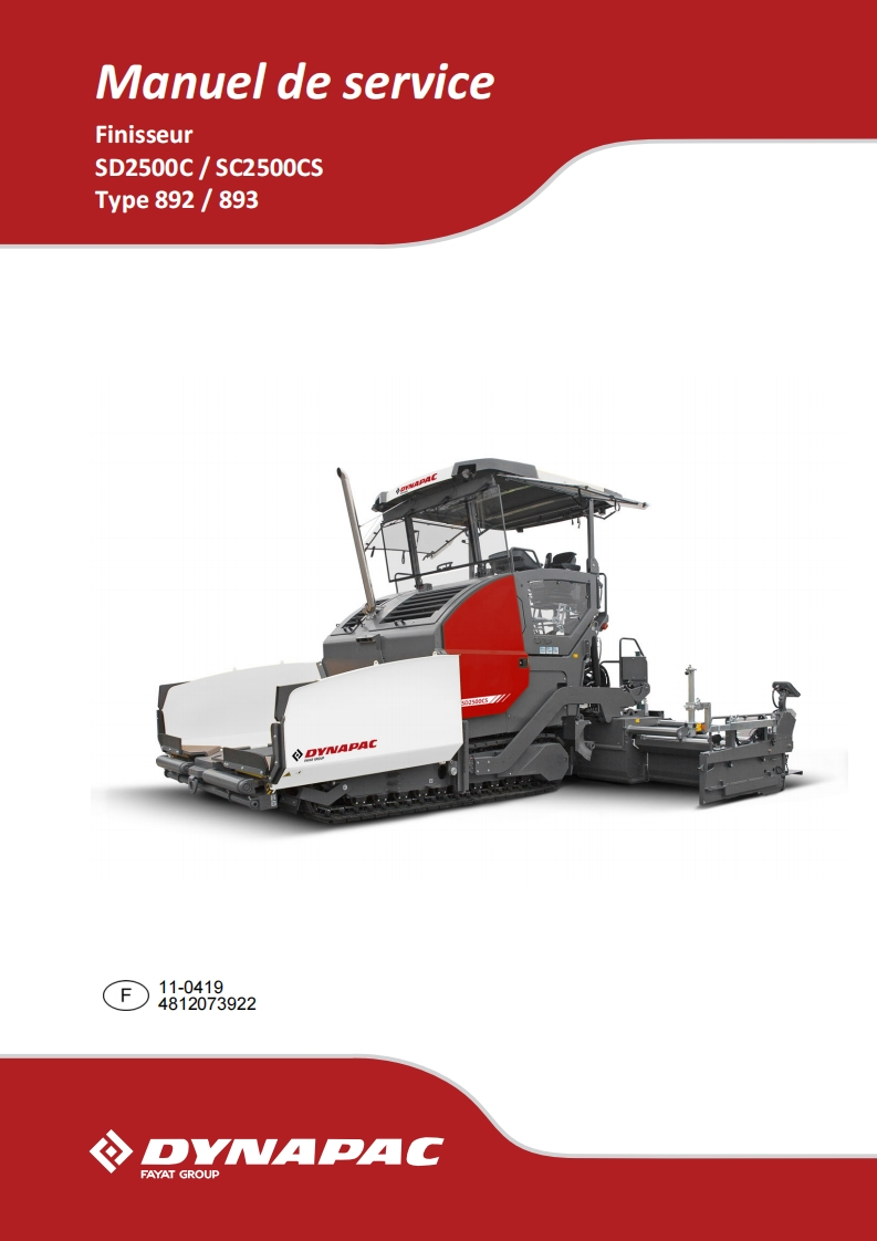 DYNAPAC戴纳派克SD2500C-SC2500CS摊铺机操作与维护手册