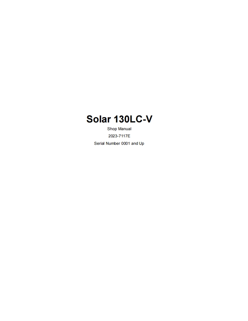 Daewoo-Doosan-Solar-130LC-V-Hydraulic-Excavator-维修维护手册-PDF
