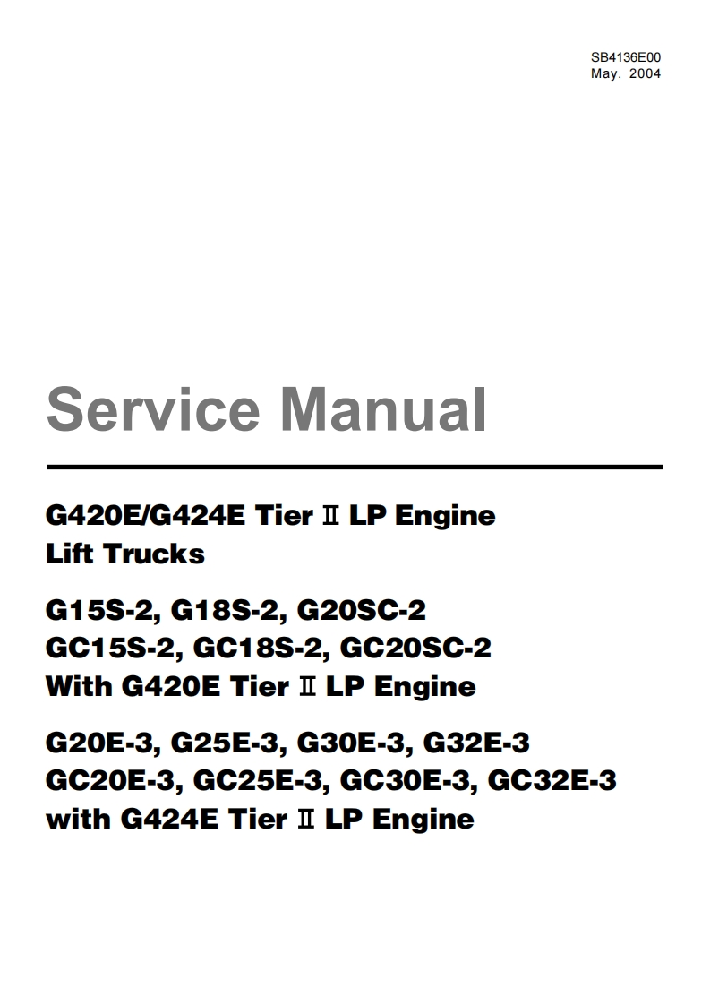 Daewoo-G-GC-Series-Forklift-Trucks-Service-Manual维修维护手册-PDF