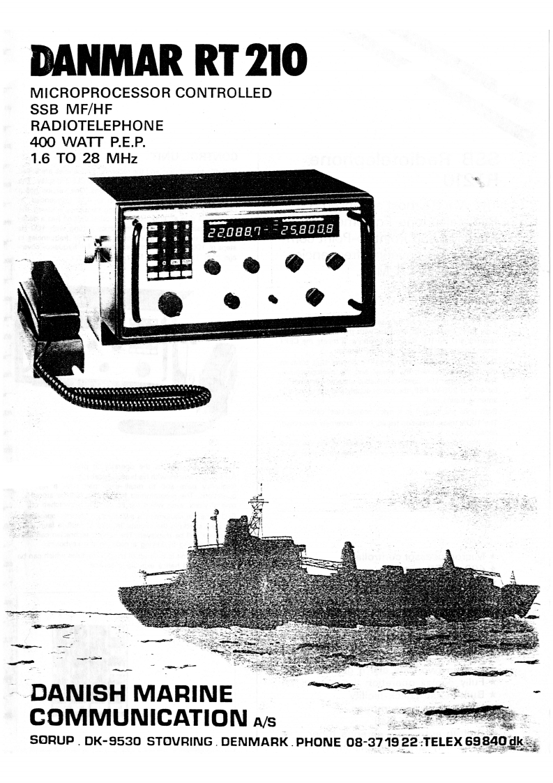 Danmar_RT-210_维修维护电器原理图手册_使用说明书手册