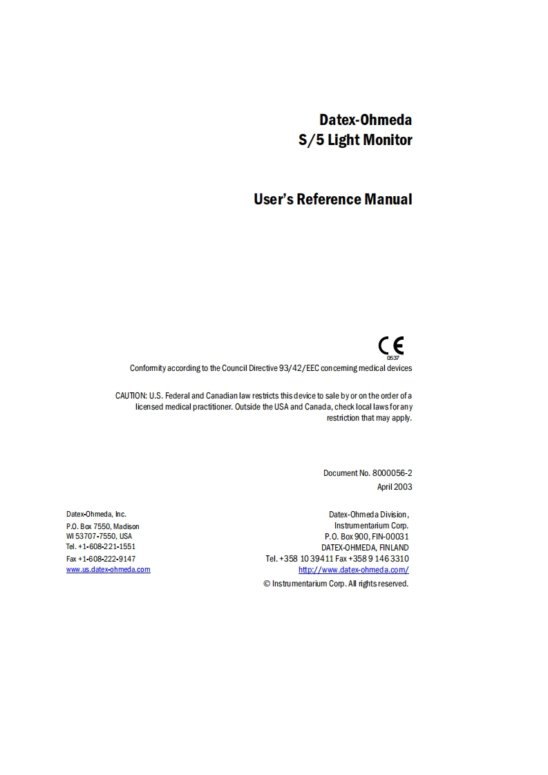 Datex-Ohmeda-S5-Light-Monitor-User-Manual操作说明书手册新质力文库 - 聚焦新质生产力发展的数字化知识库_行业洞察 / 理论成果 / 实践指南免费下载新质力文库