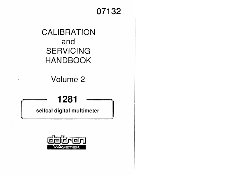 DatronWavetek_1281_DMM_维修操作手册