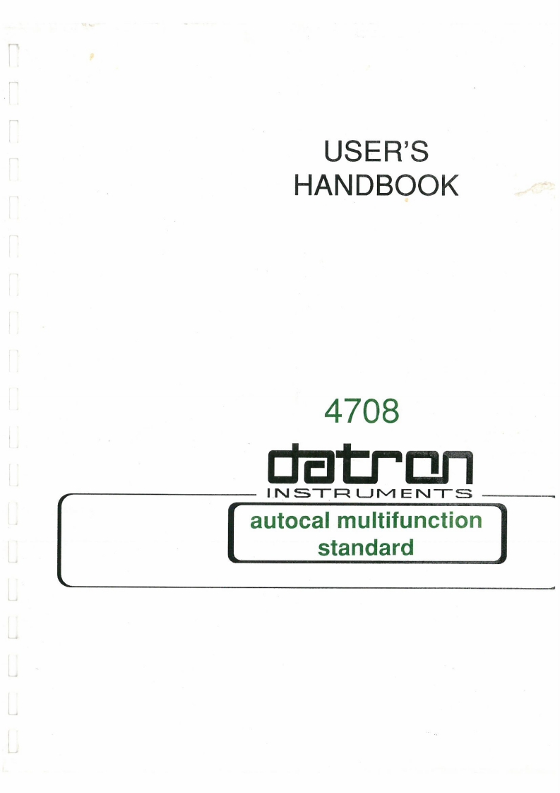 Datron_4708_Autocal_multifunction_standard_calibrator_操作说明书手册_Manual