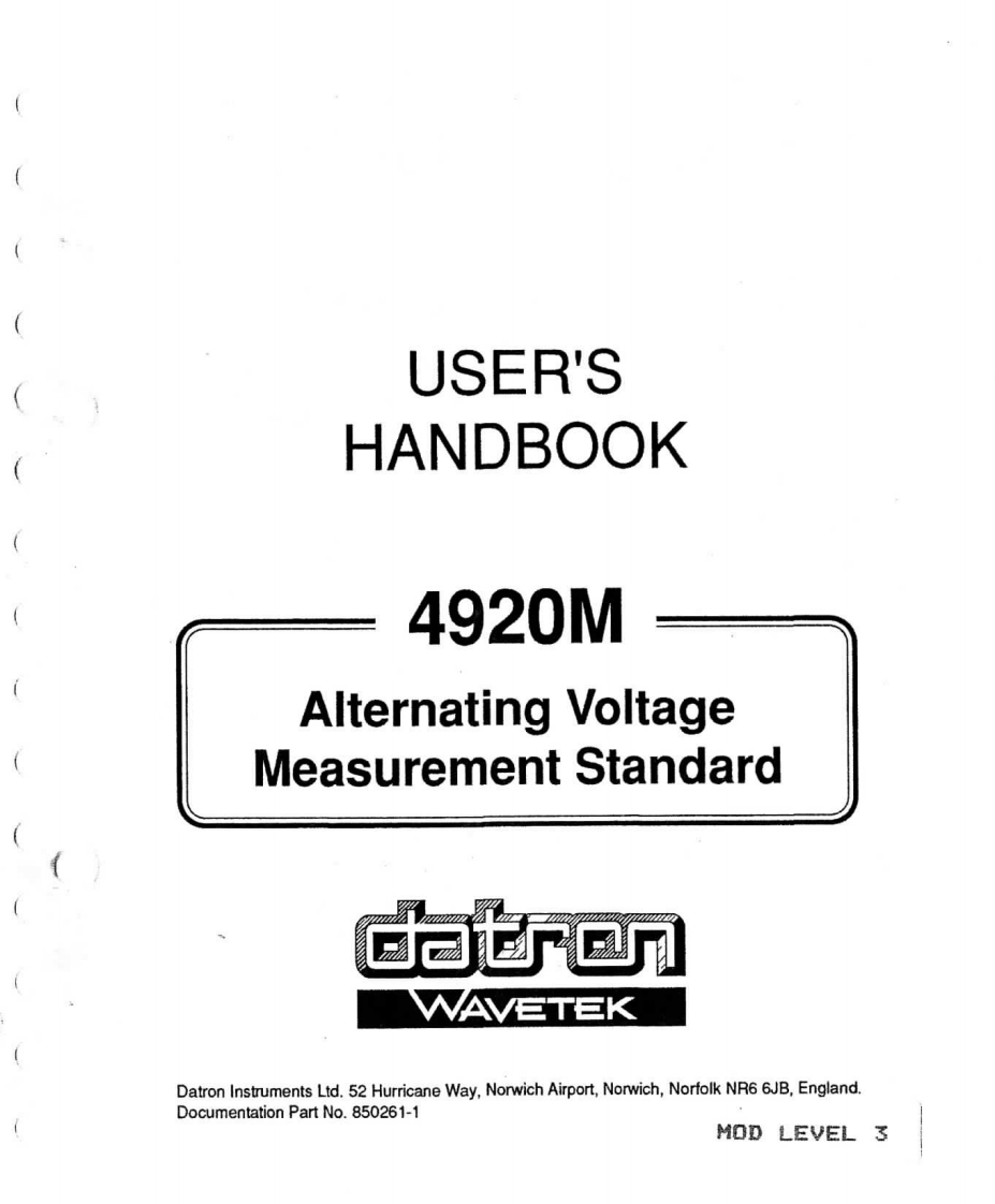 Datron_4920M_使用说明书手册s