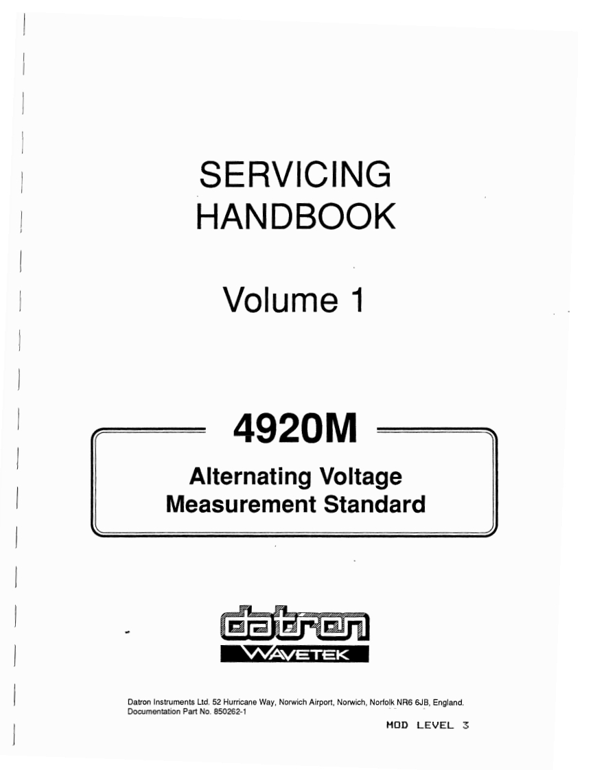 Datron_4920M_维修电器原理图手册_manual_Vol-1