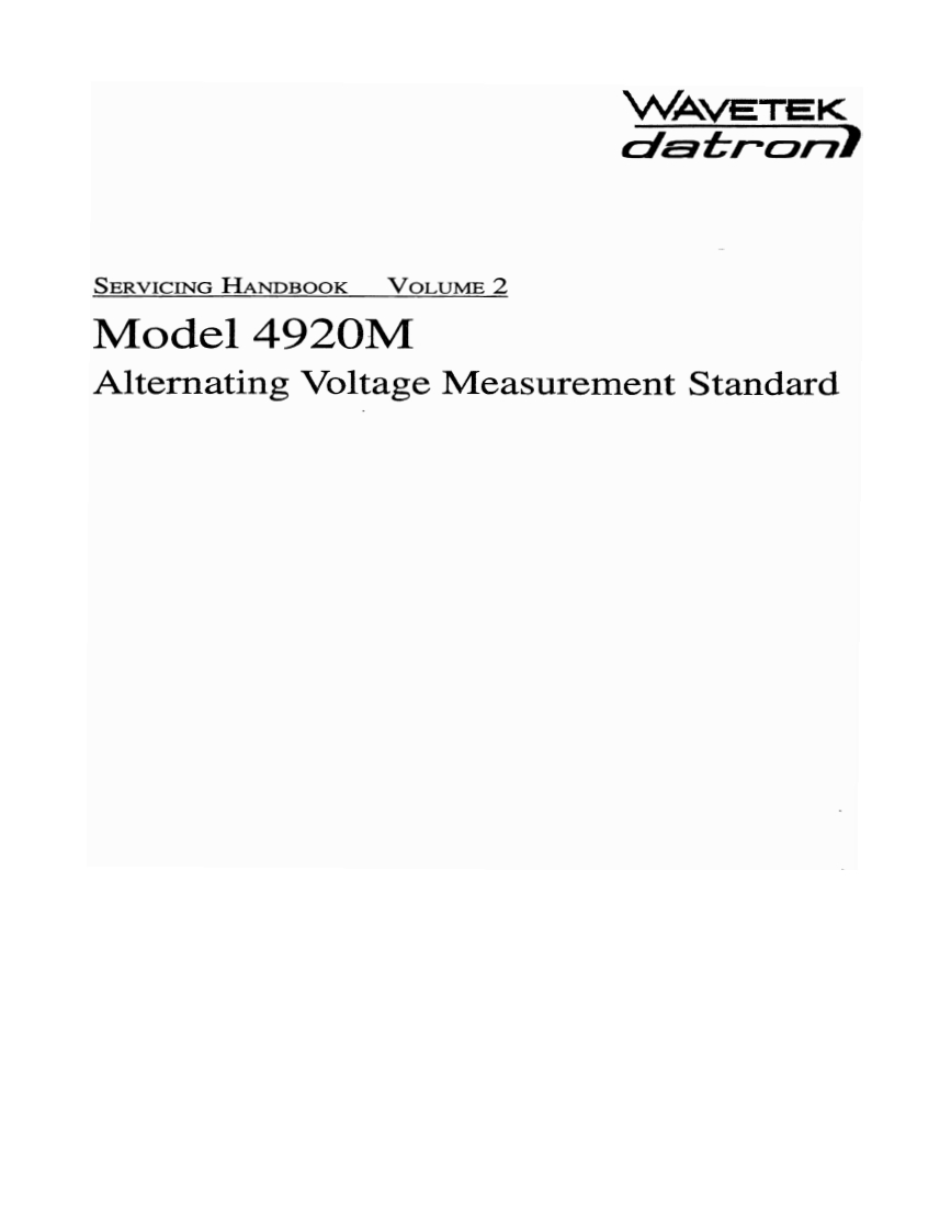 Datron_4920M_维修电器原理图手册_manual_Vol-2