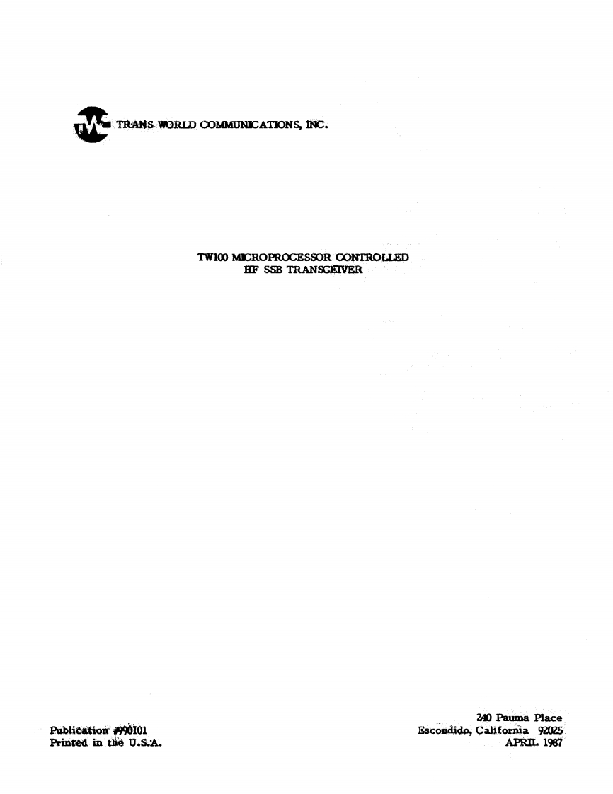 Datron_TW-100_维修维护电器原理图手册_HB9VCD_1987