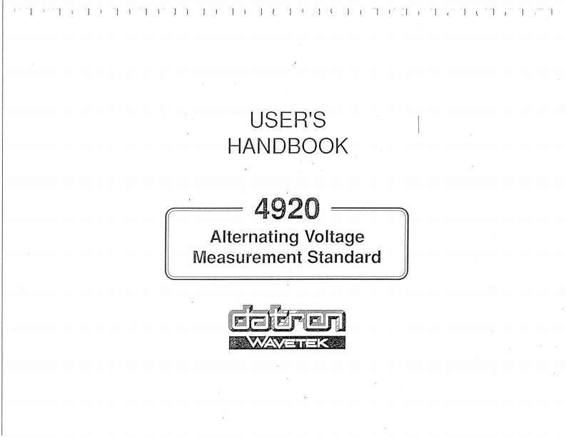 Datron_Wavetek_4920_AVMS_使用说明书手册s