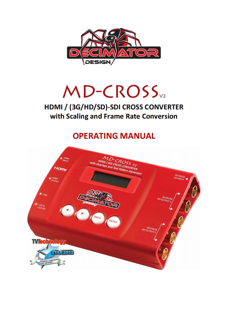 Decimator-MD-CROSS-v2-操作说明书手册-v1.3