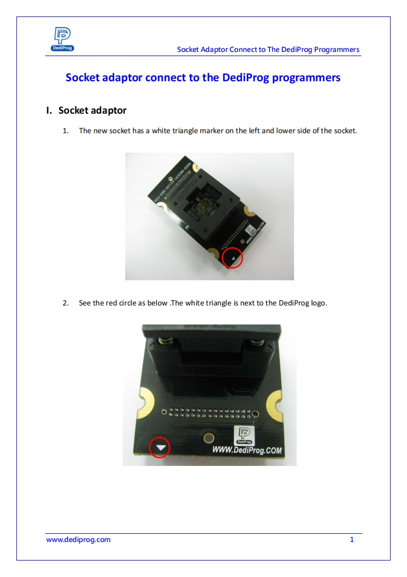 Dediprog-Socket-Adapter-Installation-操作说明书手册