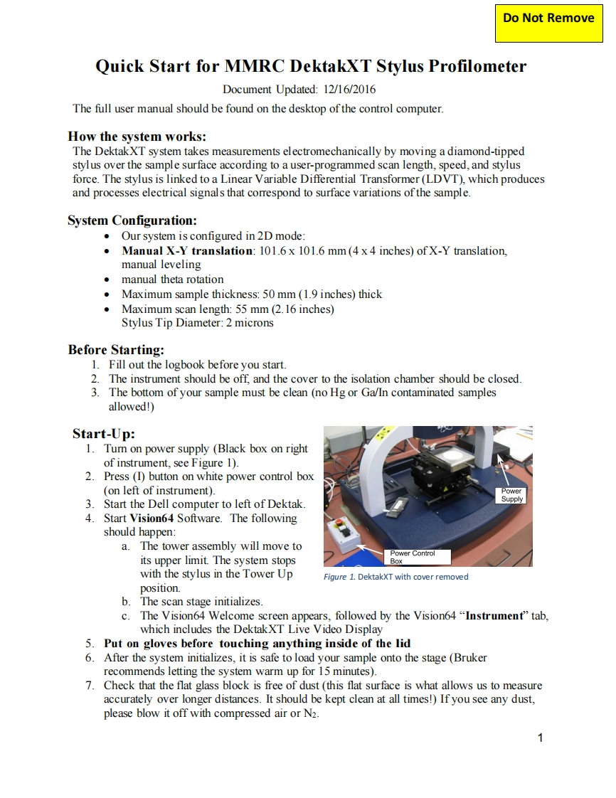 DektakXT-User-Manual操作说明书手册