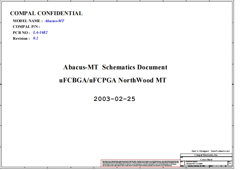 Dell-5150-LA-1682笔记本电器原理图