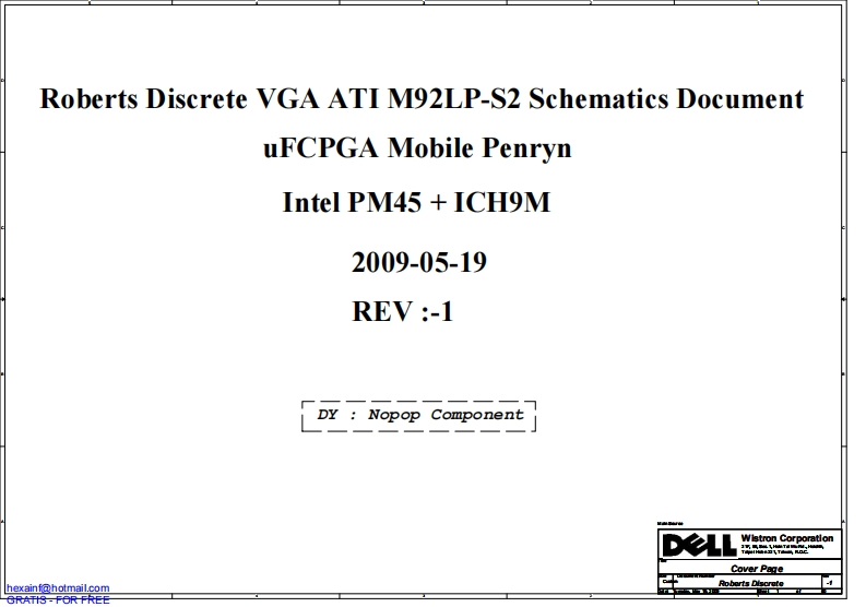 Dell-Inspiron-1545-(Wistron-ROBERTS-discrete)-Laptop-Schematics笔记本电器原理图
