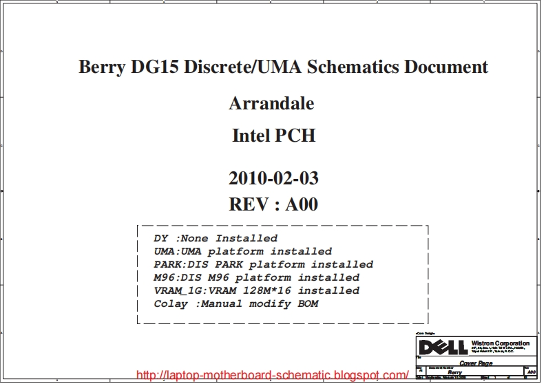 Dell-Inspiron-N5010-(Wistron-Berry-DG15-Discrete--UMA)-Laptop-Schematics笔记本电器原理图