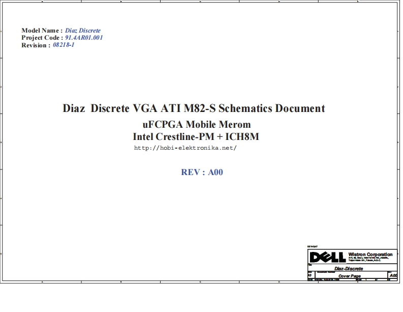 Dell-Studio-1435-Discrete笔记本电器原理图