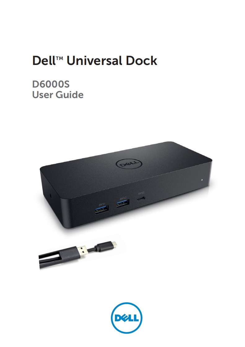 DellD6000SUniversalUSBDockDELL-D6000S快速操作说明书手册