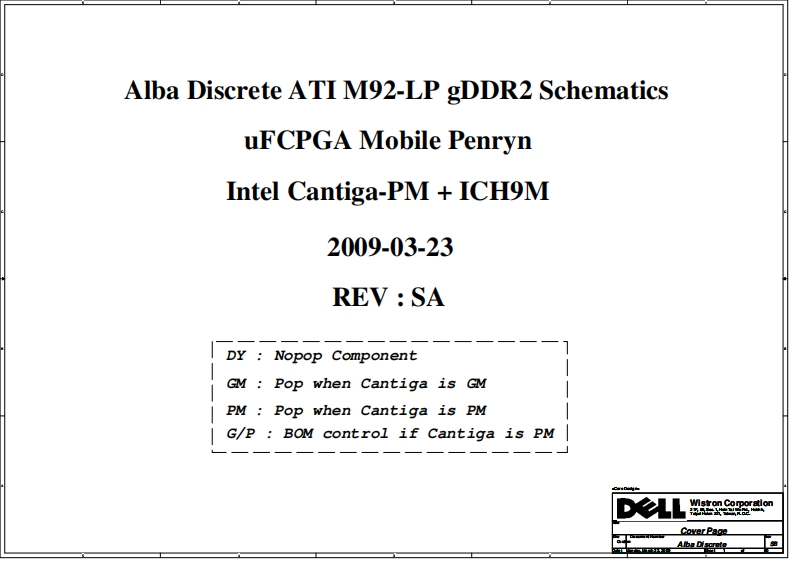 Dell_Inspiron_1440_-_Wisron_Alba_Discrete笔记本电器原理图