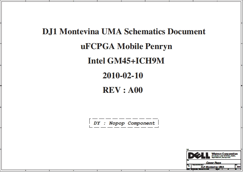 Dell_Inspiron_14R_N4020__Wistron_DJ1_Montevina_UMA笔记本电器原理图