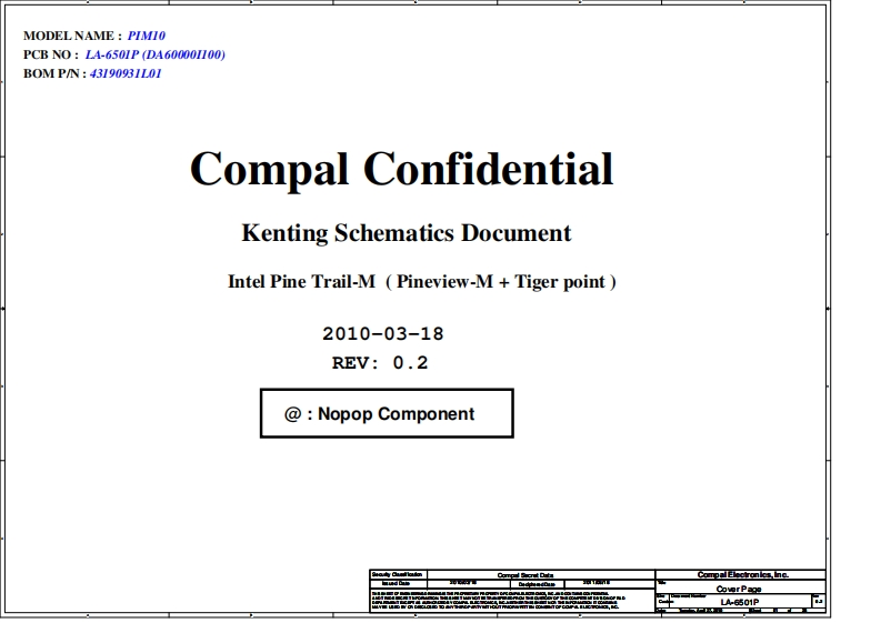 Dell_mini_1018_1012_compal_la-6501p_la-5732P_pim10_Nim10笔记本电器原理图