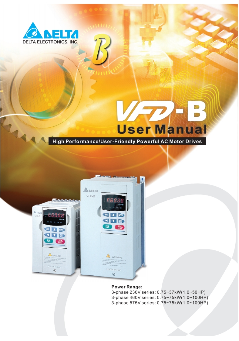 Delta-VFD-B-Manual变频器操作说明书手册_20080725-ENG