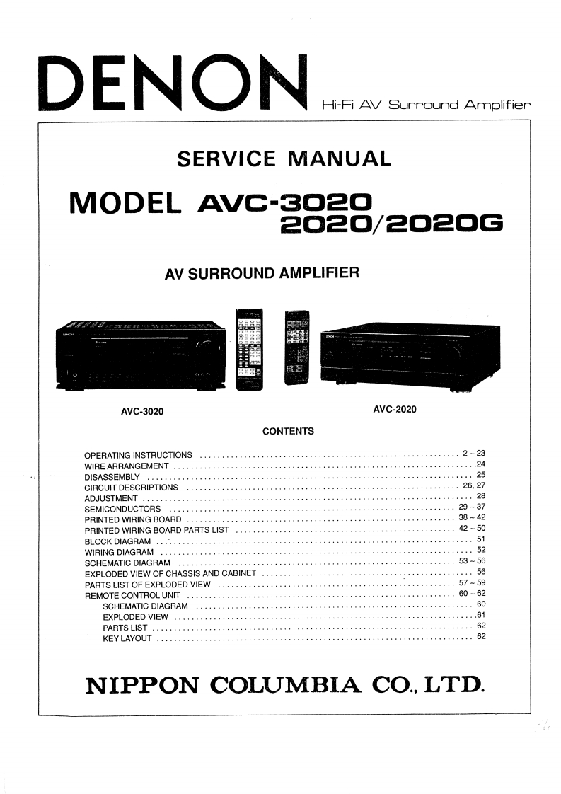 Denon-AVC2020G-avr-维修说明书手册含电器原理图-找手册网
