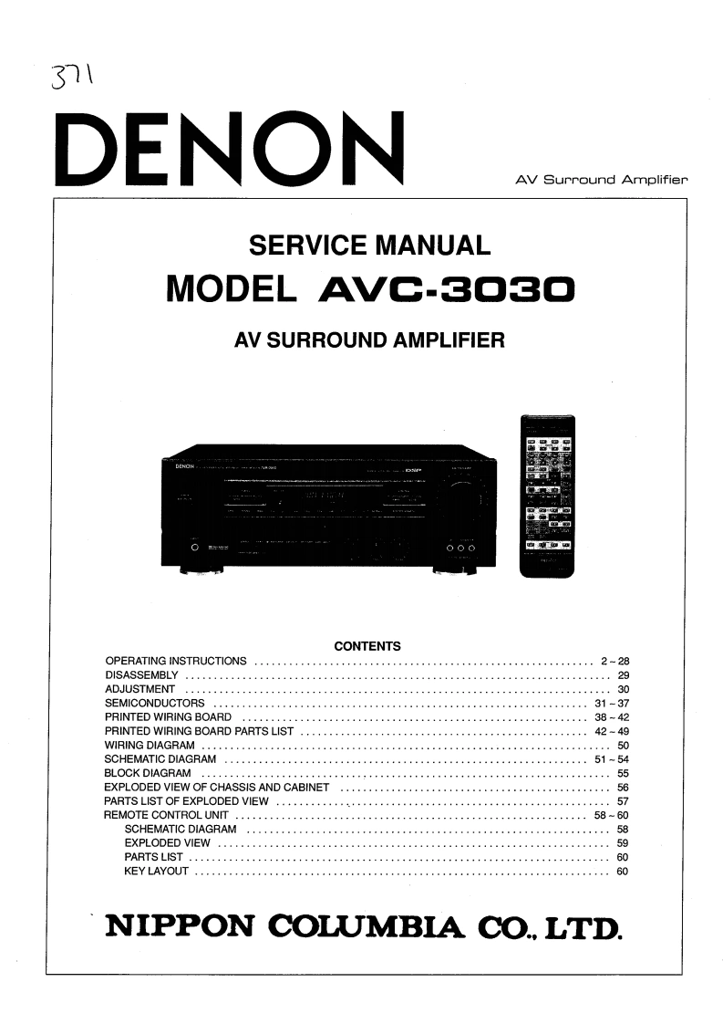 Denon-AVC3030-avr-维修说明书手册含电器原理图-找手册网