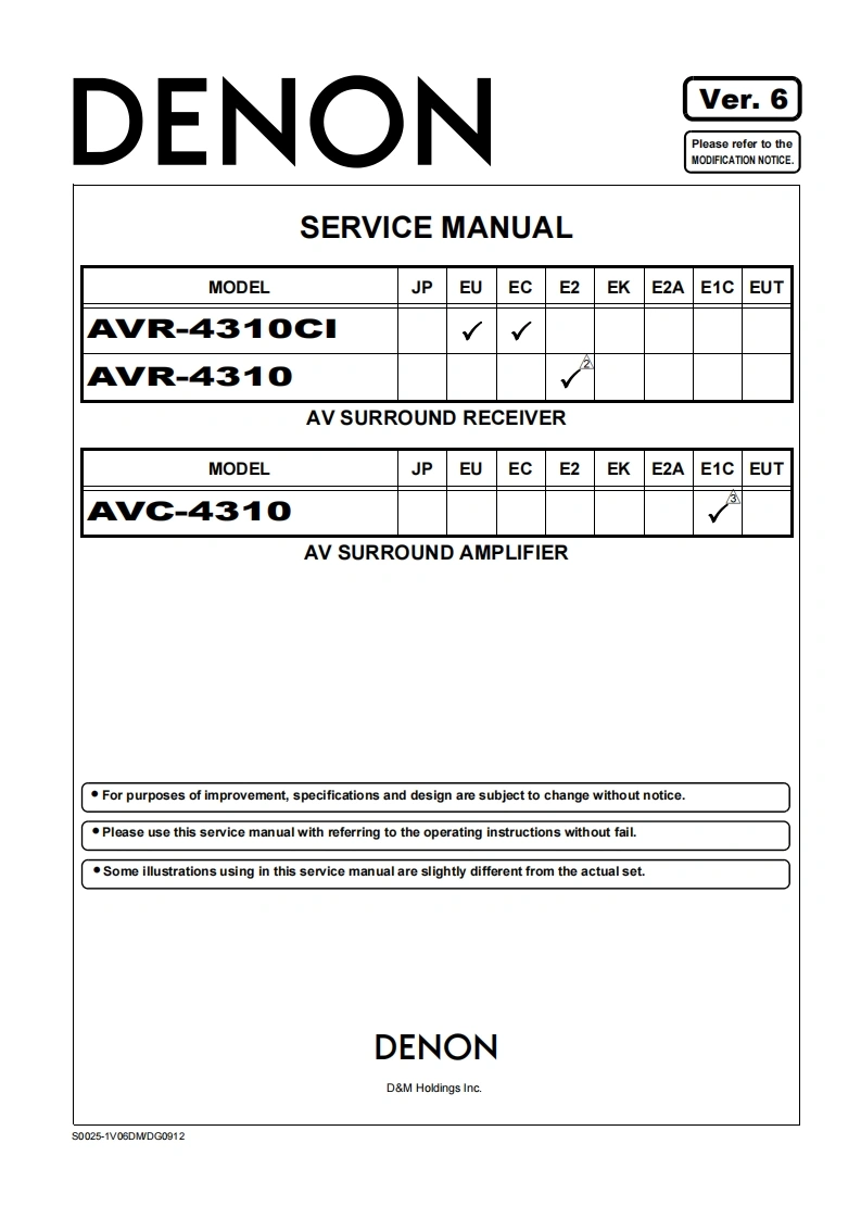 Denon-AVC4310-avr-维修说明书手册含电器原理图-找手册网