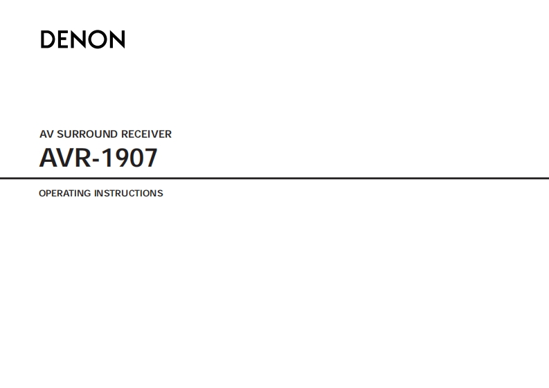 Denon-AVR-1907-操作说明书手册