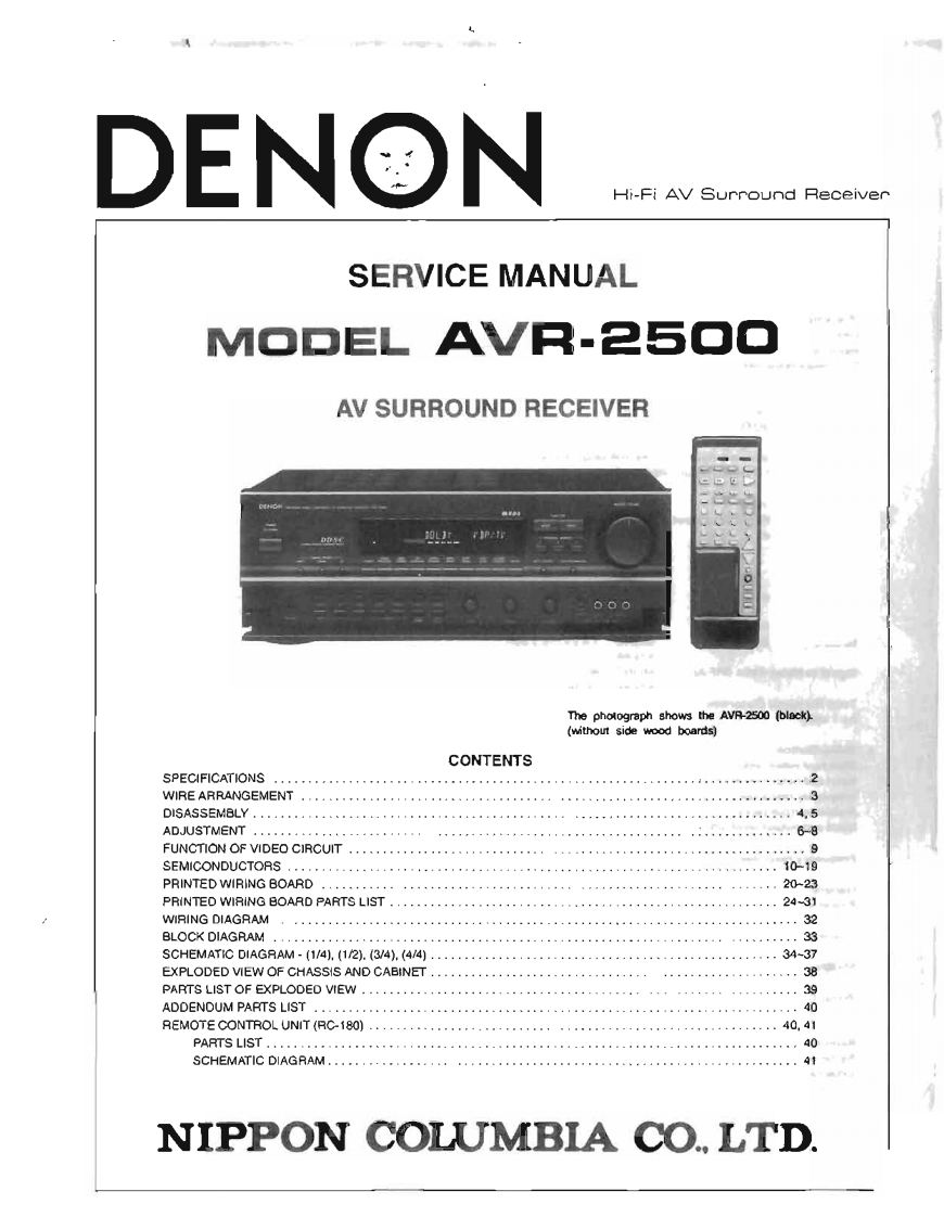 Denon-AVR-2500-维修手册