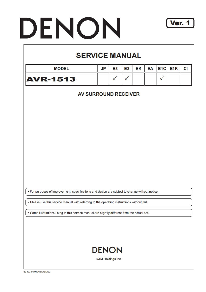 Denon-AVR1513-avr-维修说明书手册含电器原理图
