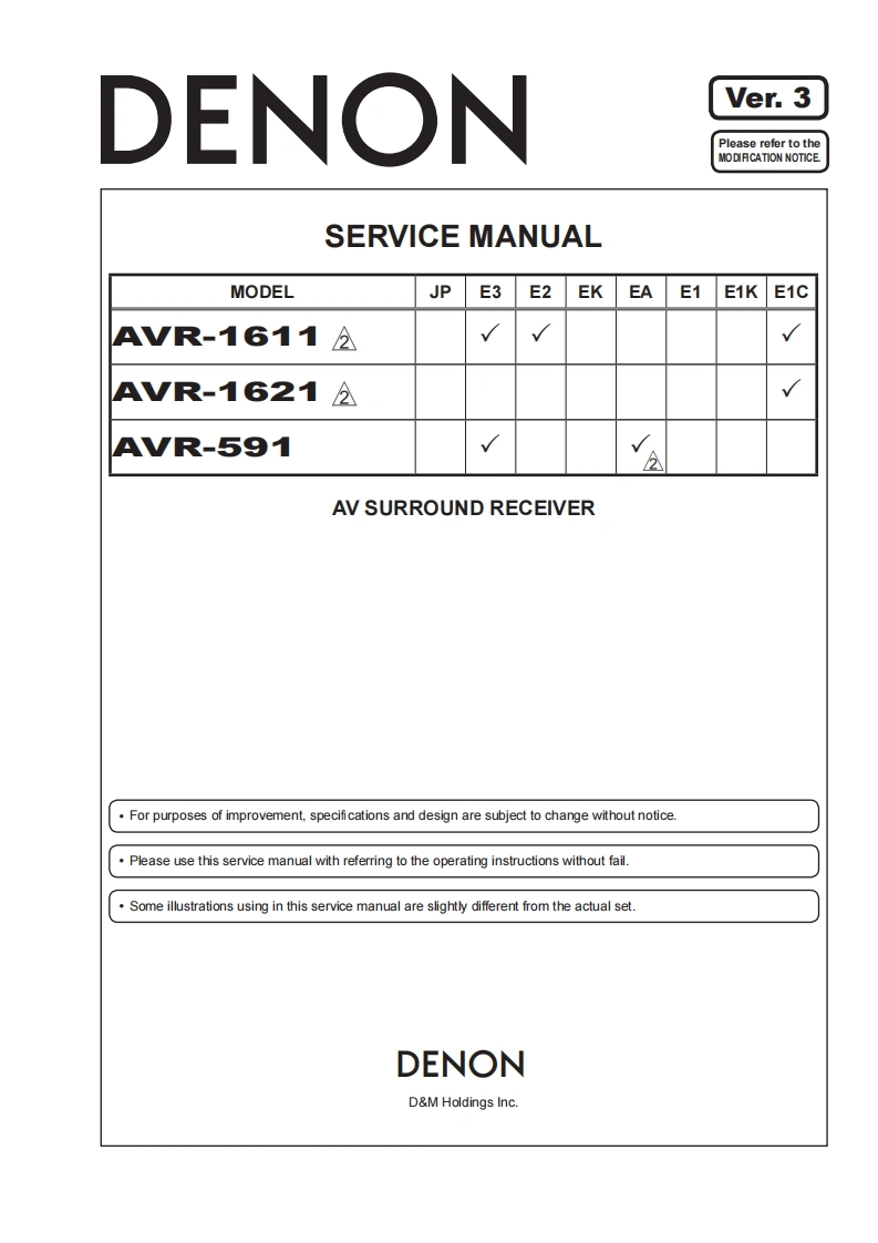 Denon-AVR1611-avr-维修说明书手册含电器原理图-找手册网