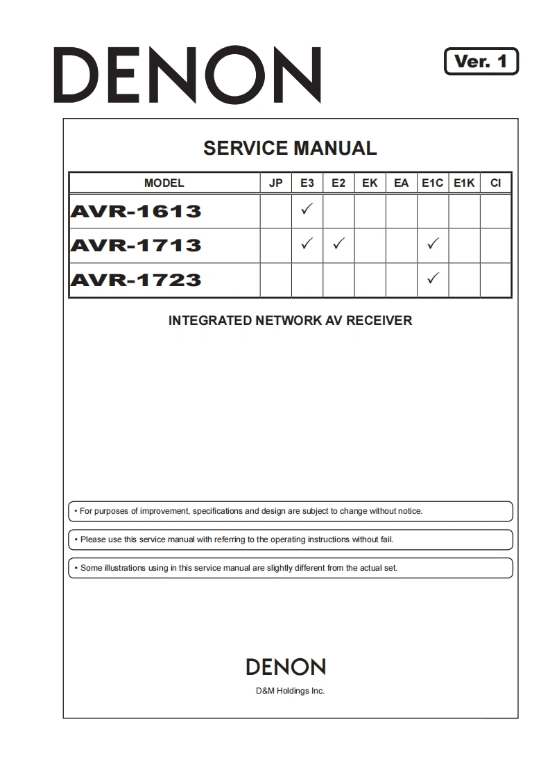 Denon-AVR1613-avr-维修说明书手册含电器原理图-找手册网