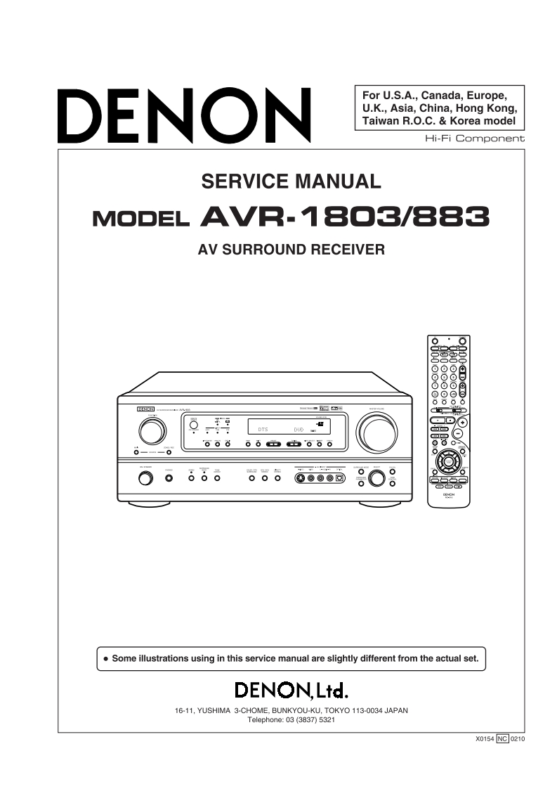 Denon-AVR1803-avr-维修说明书手册含电器原理图