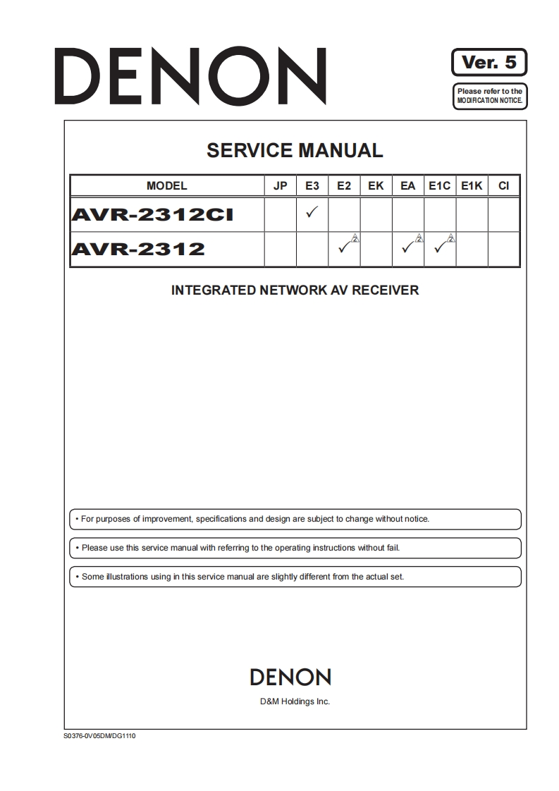 Denon-AVR2312-avr-维修说明书手册含电器原理图