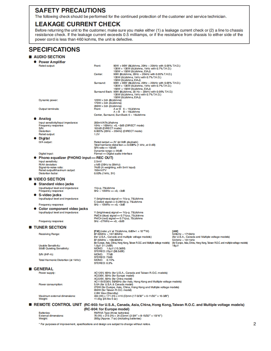 Denon-AVR2800-avr-维修说明书手册含电器原理图
